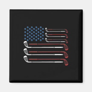 Golfschläger USA-Flagge Rot Weiß Und Blau Magnet