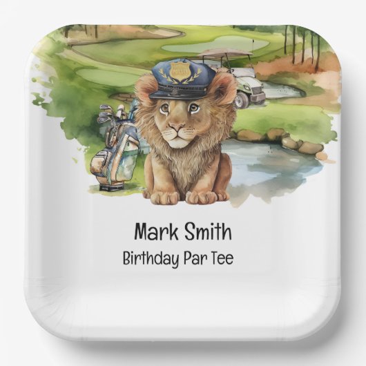 Golfschläger vereint: Ein Abenteuer am Geburtstag Pappteller (Vorderseite)