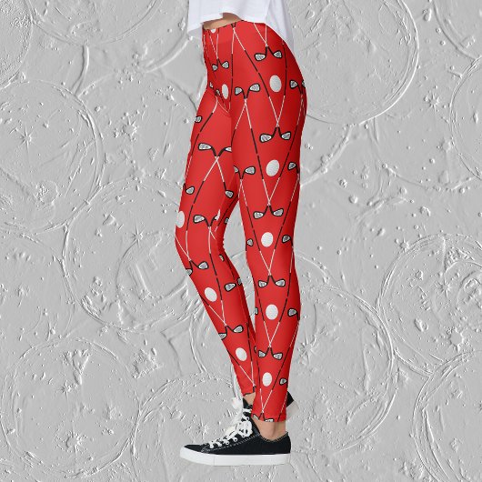 Golfschläger zeichnen sich durch leuchtend rote Le Leggings