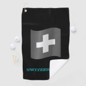 Golfschweiz & Kreuz, Schweizer Flagge Golfhandtuch (Insitu)