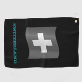 Golfschweiz & Kreuz, Schweizer Flagge Golfhandtuch (Horizontal)