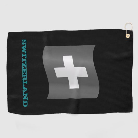 Golfschweiz & Kreuz, Schweizer Flagge Golfhandtuch (Horizontal)