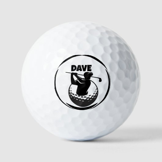Golfschwung des Mannes & Golfball (Vorderseite)