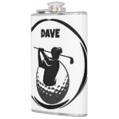 Golfschwung des Mannes & Golfball Flachmann (Links)