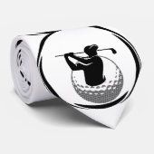 Golfschwung des Mannes & Golfball Krawatte (Gerollt)