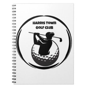Golfschwung des Mannes & Golfball Notizblock