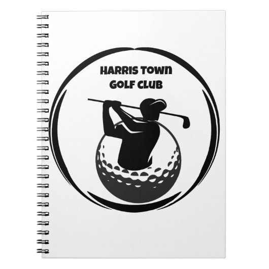 Golfschwung des Mannes & Golfball Notizblock (Vorderseite)