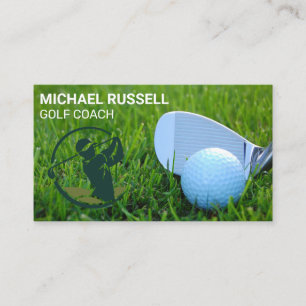 Golfschwung-Logo Ball im Gras Visitenkarte