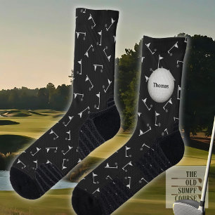 Golfsocken in Schwarz und Grau, Flagsticks und Nam Socken