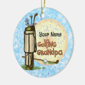 Golfspielen auf der Golfanlage Opa Keramik Ornament (Links)