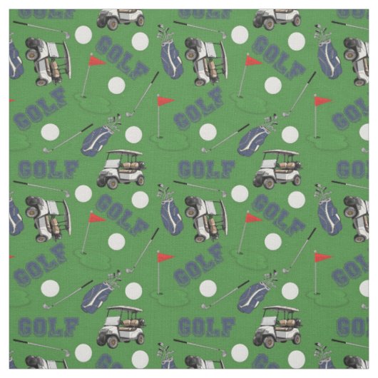 Golfspielen auf Grasgrün Stoff (Muster)