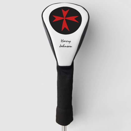 Golfspielen auf Malta und mit Monogramm Malteserkr Golf Headcover (Vorderseite)