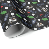 Golfspielen auf schwarz geschenkpapier (Rolleneckpunkt)