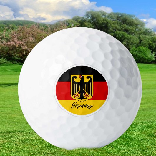 Golfspielen Deutschland & Deutschland Flagge / Gol Golfball