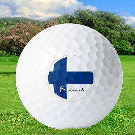 Golfspielen Finnland & Finnische Flagge / Golf Bal Golfball
