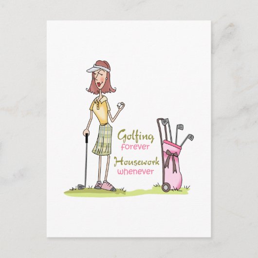 Golfspielen für immer postkarte (Vorderseite)
