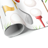 Golfspielen Geschenkpapier (Rolleneckpunkt)