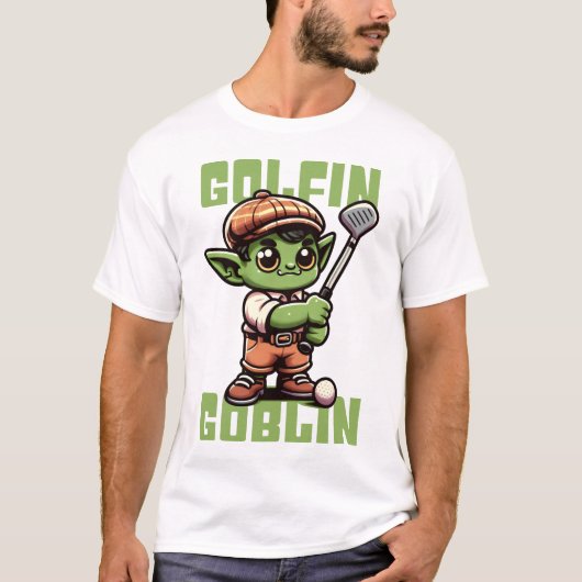Golfspielen Goblin Funny Golf T-Shirt (Vorderseite)