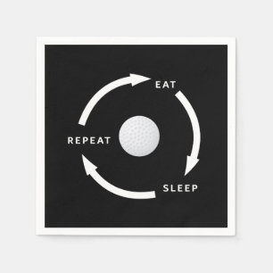 Golfspielen Golf Eat Sleep Wiederholung Sportfan S Serviette