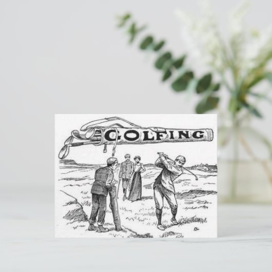 Golfspielen Golfer Golf Turnier Vintag Postkarte (Stehend Vorderseite)