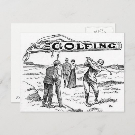Golfspielen Golfer Golf Turnier Vintag Postkarte (Vorne/Hinten)