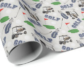 Golfspielen in Blassgrau Geschenkpapier (Rolleneckpunkt)