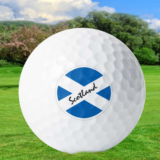 Golfspielen in Schottland & Schottland Flag / Golf Golfball