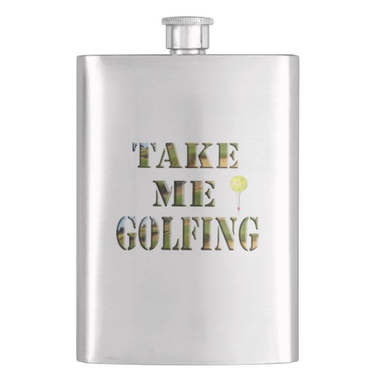 Golfspielen, klassische Hip Flasche Flachmann (Vorderseite)