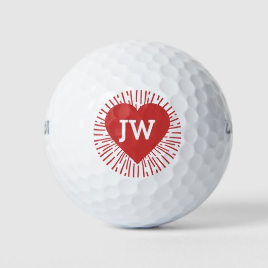 Golfspielen Liebe Herz Burst Rote Valentine Golfball (Vorderseite)
