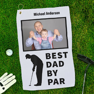 Golfspielen Pater Der schönste Vater Par Foto Golfhandtuch