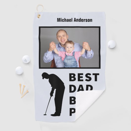 Golfspielen Pater Der schönste Vater Par Foto Golfhandtuch (Insitu)