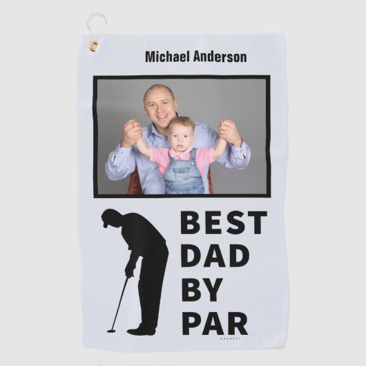 Golfspielen Pater Der schönste Vater Par Foto Golfhandtuch (Vorderseite)