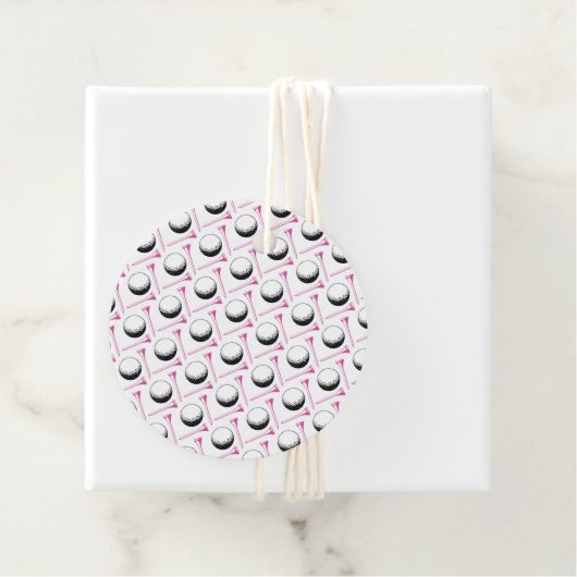 Golfspielen Pink Preppy Ladys Golf Balls T-Shirts Geschenkanhänger (Beispiel)