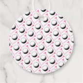 Golfspielen Pink Preppy Ladys Golf Balls T-Shirts Geschenkanhänger (Vorderseite)