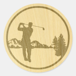 Golfspielen Runder Aufkleber