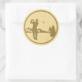 Golfspielen Runder Aufkleber (Tasche)