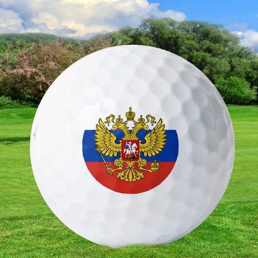 Golfspielen Russland & Russische Flagge / Golf Р о Golfball
