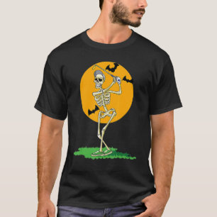 Golfspielen Skeleton Halloween Men Golf Halloween T-Shirt
