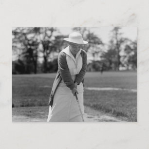 Golfspielende Frau, Vintage 1910er Jahre Postkarte