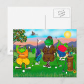 Golfspielende Frösche - Turnier Postkarte (Vorne/Hinten)