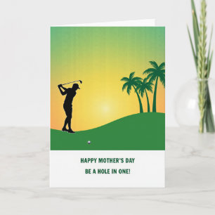 Golfspielende Mutter Illustrationskarte Karte