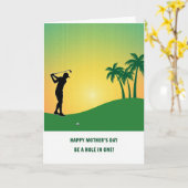 Golfspielende Mutter Illustrationskarte Karte (Gelbe Blume)