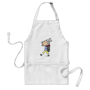 Golfspielendes Mädchen mit Tasche und Schlägern Schürze
