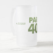 Golfspieler-40. Geburtstags-Party Mattglas Bierglas (Vorderseite Links)