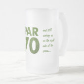 Golfspieler-70. Geburtstags-Party Mattglas Bierglas (VorderseiteRechts)