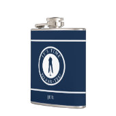 Golfspieler Abschlag Lustiger Golf Monogramm Humor Flachmann (Links)