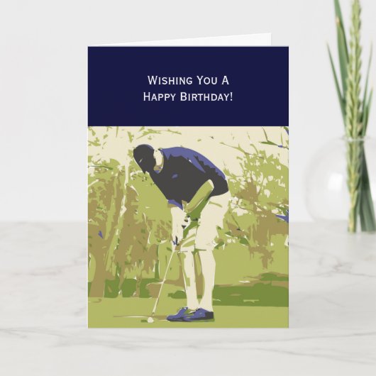 Golfspieler-alles Gute zum Geburtstag Karte (Vorderseite)