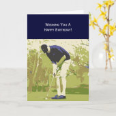 Golfspieler-alles Gute zum Geburtstag Karte (Gelbe Blume)