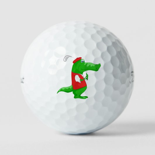 Golfspieler Alligator Spaß niedlich und preppy Golfball (Vorderseite)