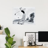 Golfspieler Archivdruck Poster (Heimbüro)